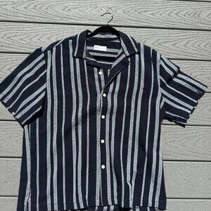 Zara stripped short-sleeved shirt
